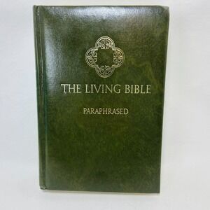 VTG 70s The Living Bible Paraphrased 1972 Tyndale House Publishers Green Padded